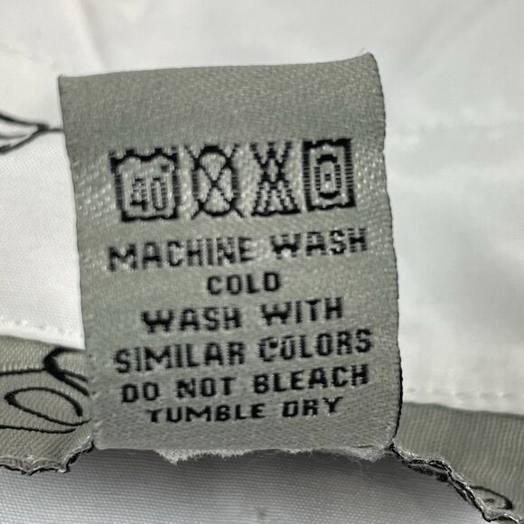 Spoon Jeans Long Sleeve Button Up Shirt Dress Women's Med White Black Script - Picture 8 of 16